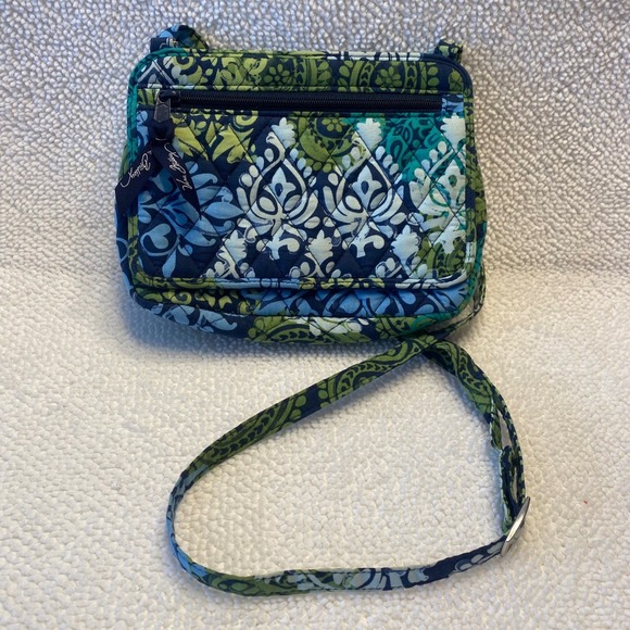 Vera Bradley Handbags - Vera Bradley Quilted Paisley Crossbody Bag Blue Green